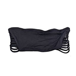 L*Space Womens Size Small Black Spaghetti Strap Kit Bandeau Swimsuit Bikini Top